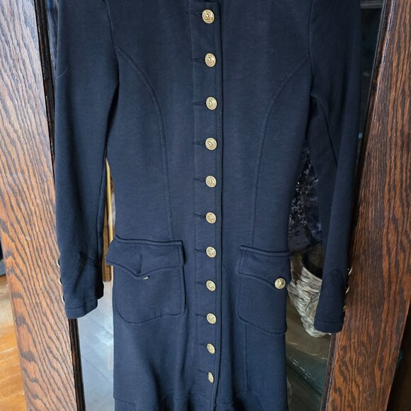 Denim & Supply Ralph Lauren black long officer's military style coat, size M - Picture 2 of 10